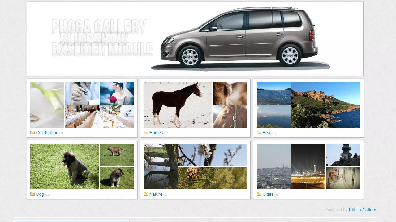 Imagen: Ejemplo de las galerías de foto con Phoca Gallery
