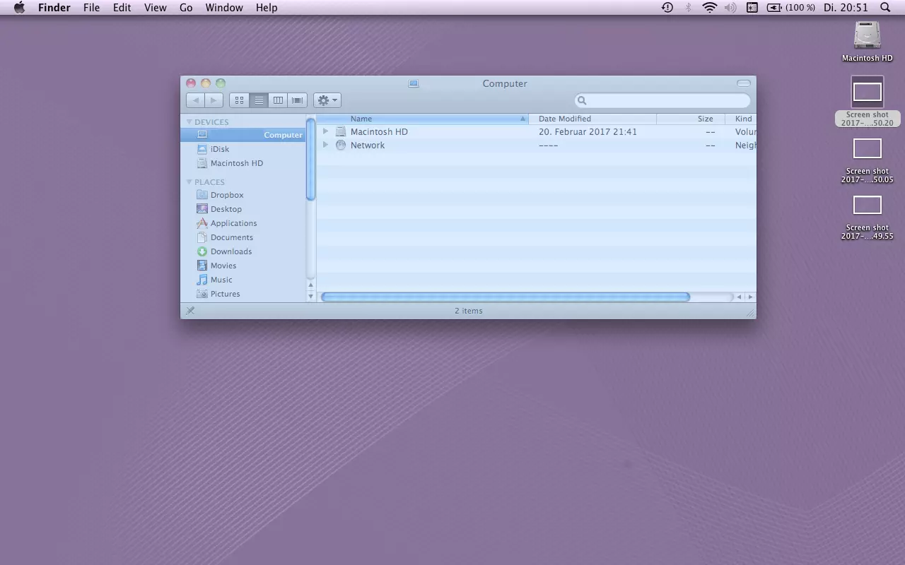 Imagen: Escritorio de OS X con captura de pantalla activa